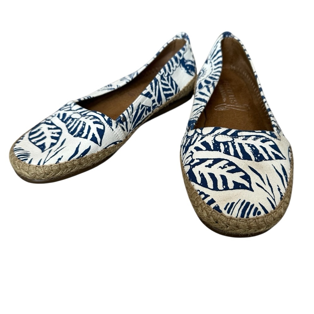 AEROSOLES Stitch N Turn Espadrille Flat Slip On Canvas EUC Shoes Loafers Size 7M